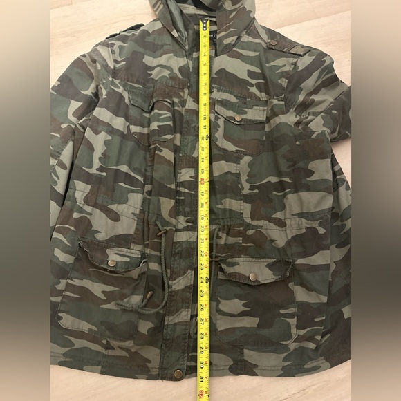 NEW LOOK Women’s 100% Cotton Green Camouflage Hooded Zip Up Jacket  Plus Size 3X - Picture 15 of 16